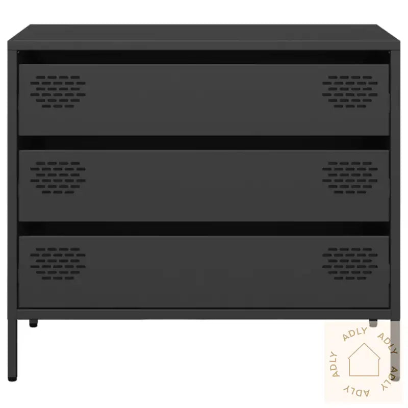 Skjenk Svart 68X39X58,5 Cm Kaldvalset Stål