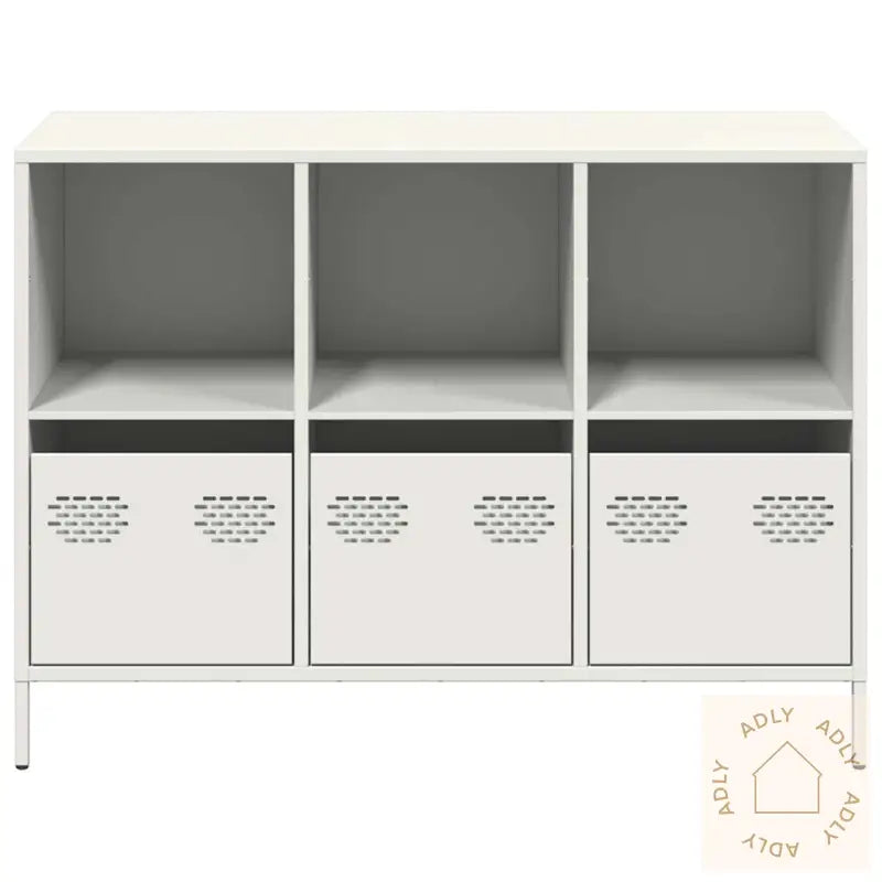 Skjenk Hvit 101,5X39X73,5 Cm Kaldvalset Stål