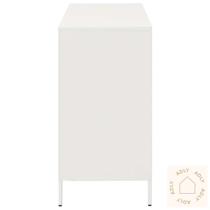 Skjenk Hvit 101,5X39X73,5 Cm Kaldvalset Stål