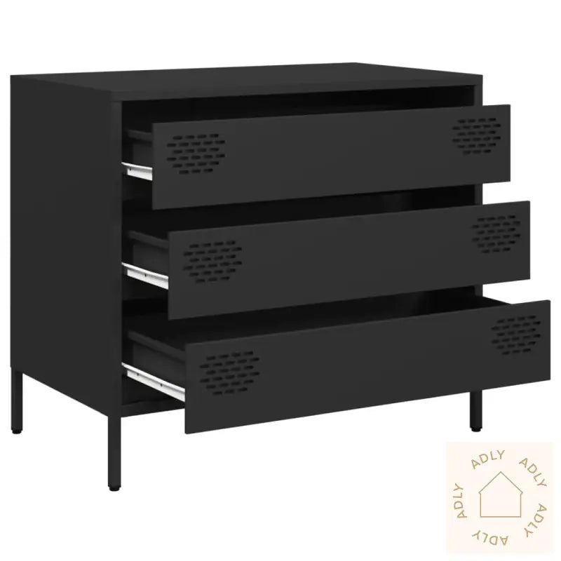 Skjenk Svart 68X39X58,5 Cm Kaldvalset Stål