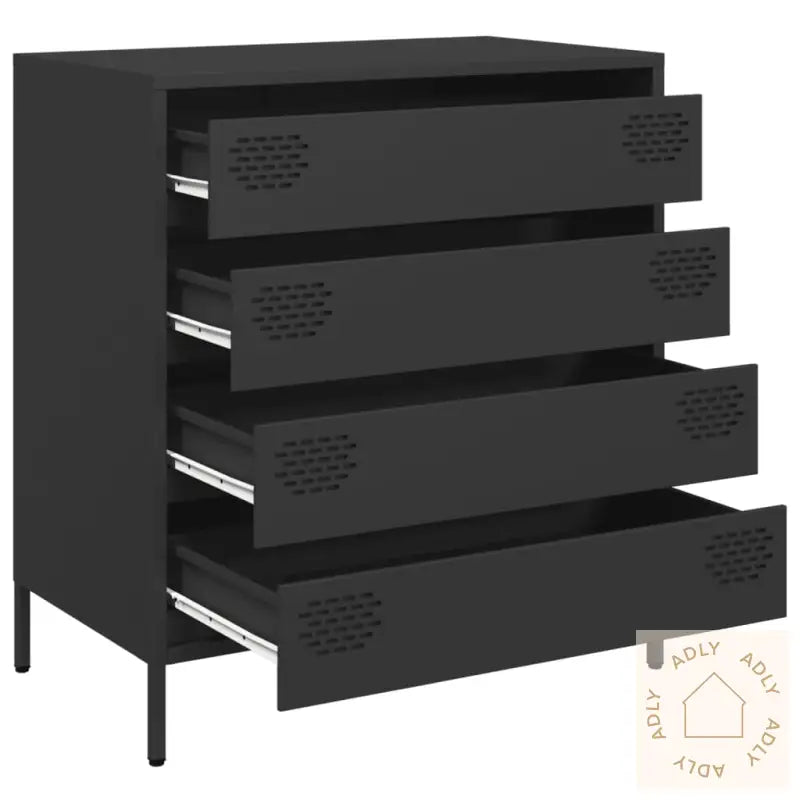 Oppbevaringskap Svart 68X39X73,5 Cm Kaldvalset Stål