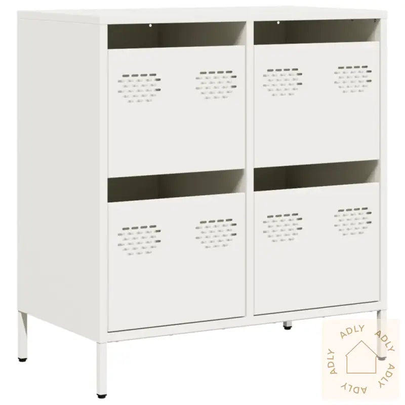 Skjenk Hvit 68X39X73,5 Cm Kaldvalset Stål