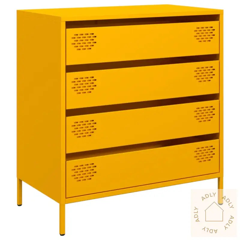Skjenk Sennepsgul 68X39X73,5 Cm Kaldvalset Stål