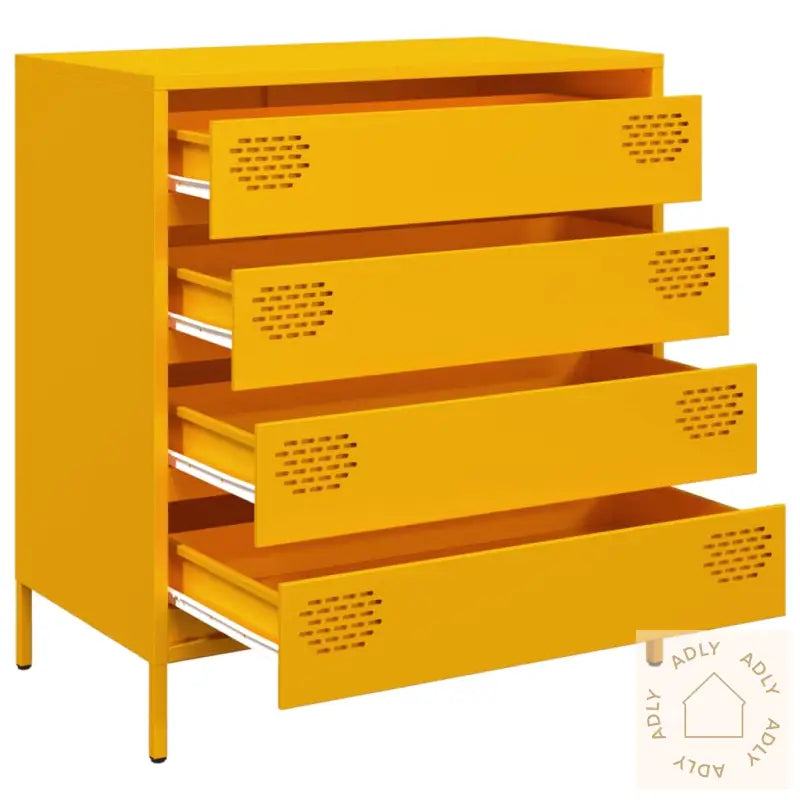 Skjenk Sennepsgul 68X39X73,5 Cm Kaldvalset Stål