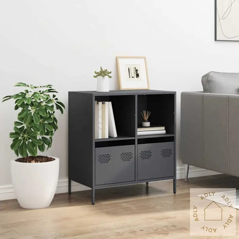 Skjenk Antrasitt 68X39X73,5 Cm Kaldvalset Stål