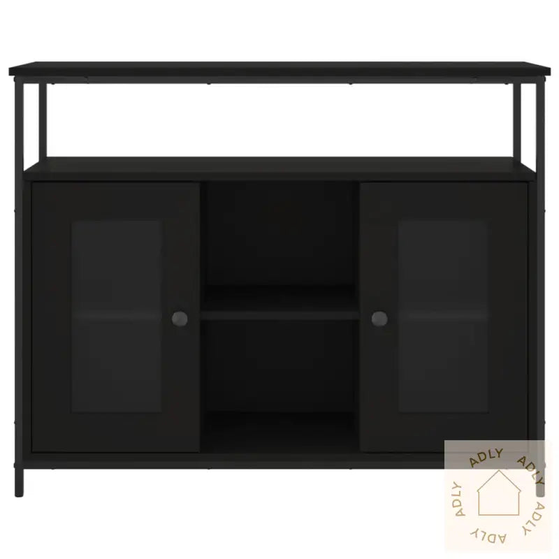 Skjenk Svart 100X35X80 Cm Konstruert Tre