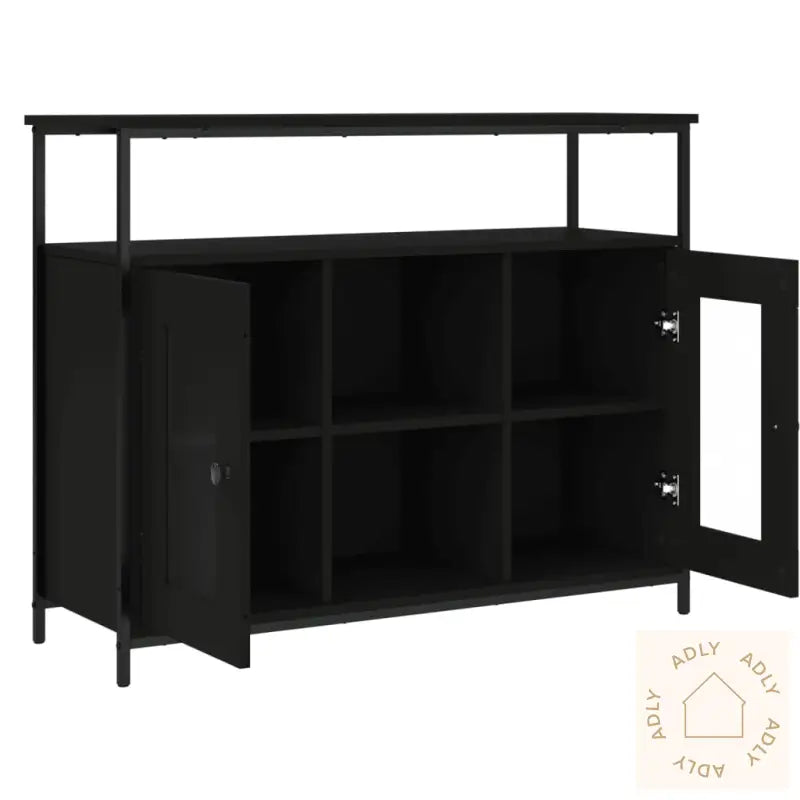Skjenk Svart 100X35X80 Cm Konstruert Tre