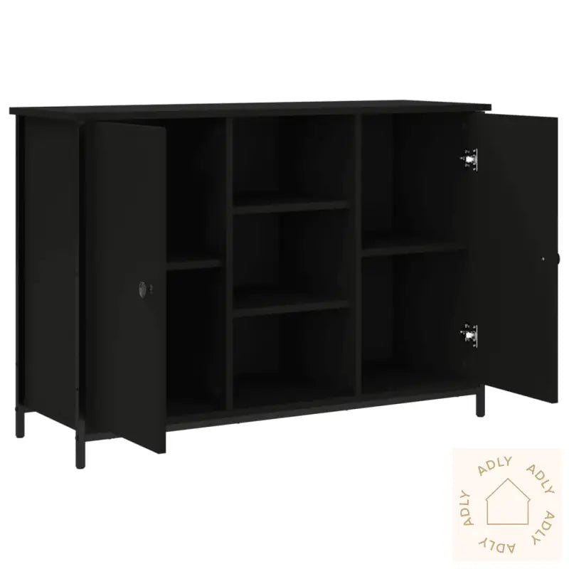 Skjenk Svart 100X35X70 Cm Konstruert Tre