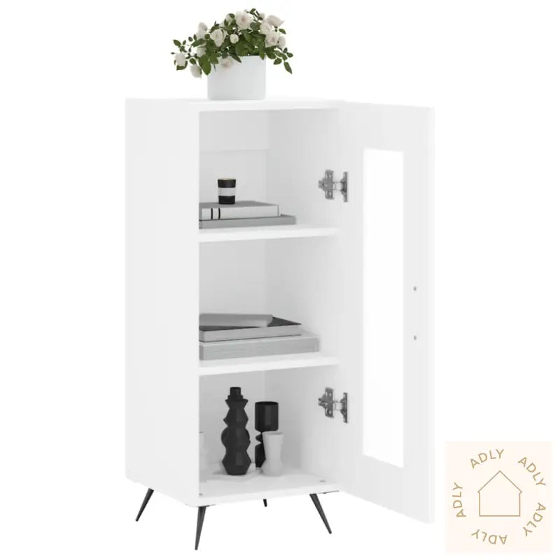 Skjenk Hvit 34,5X34X90 Cm Konstruert Tre