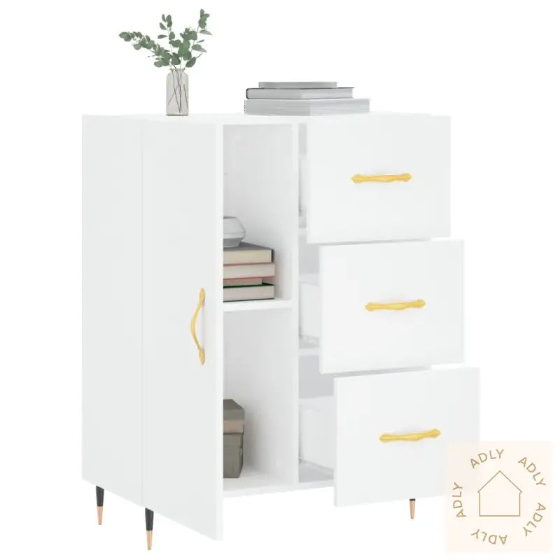 Skjenk Hvit 69,5X34X90 Cm Konstruert Tre