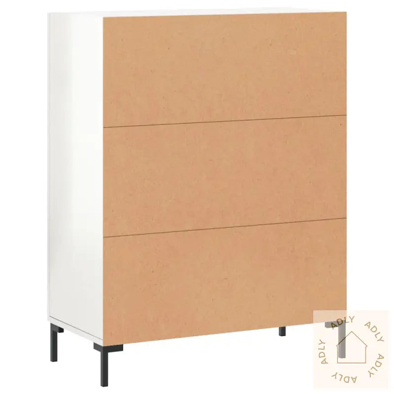 Skjenk Høyglans Hvit 69,5X34X90 Cm Konstruert Tre