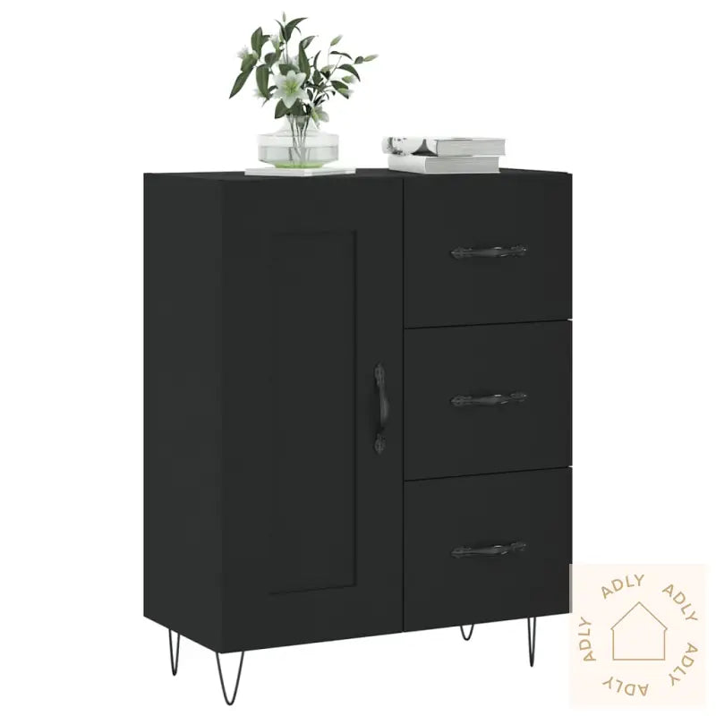 Skjenk Svart 69,5X34X90 Cm Konstruert Tre