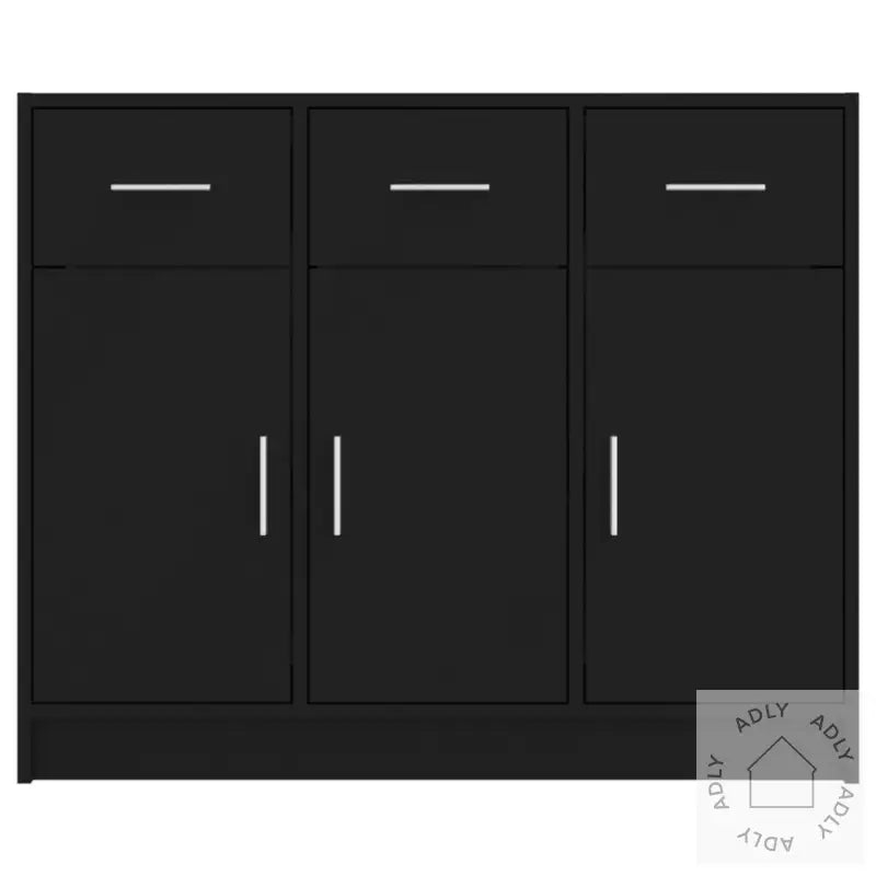 Skjenk Svart 91X28X75 Cm Konstruert Tre