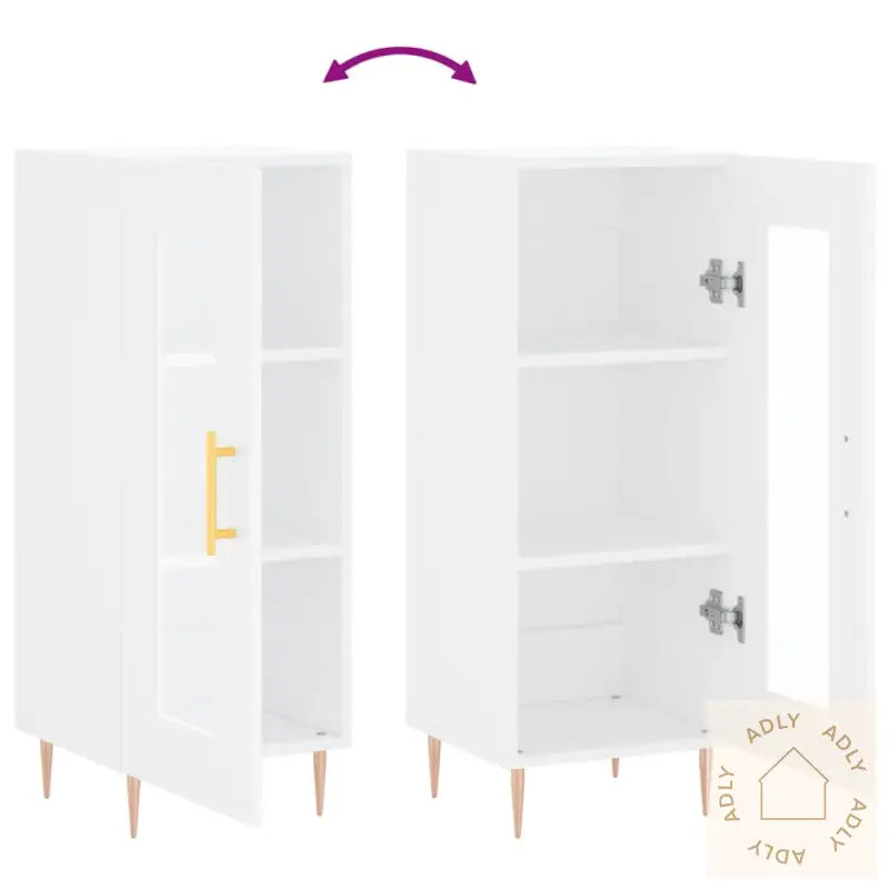 Skjenk Hvit 34,5X34X90 Cm Konstruert Tre