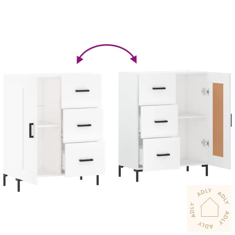 Skjenk Hvit 69,5X34X90 Cm Konstruert Tre