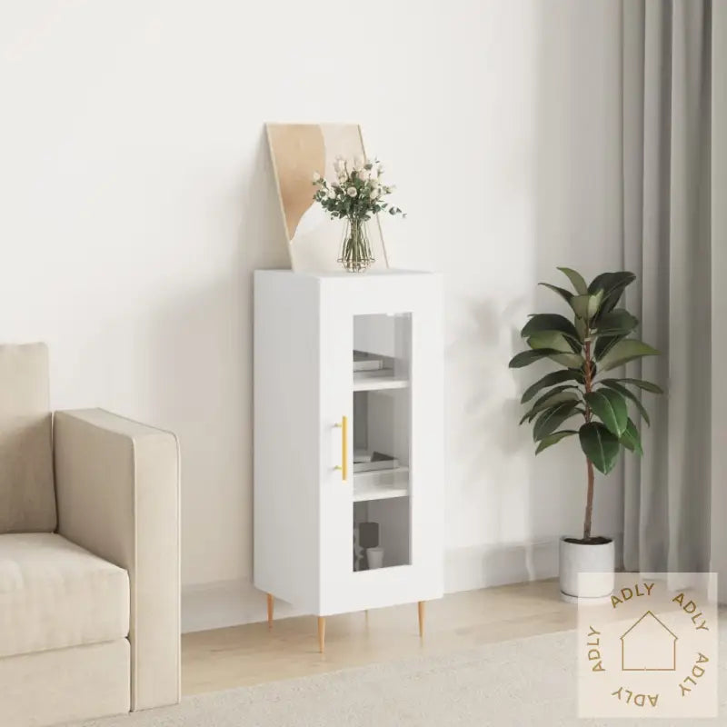 Skjenk Hvit 34,5X34X90 Cm Konstruert Tre