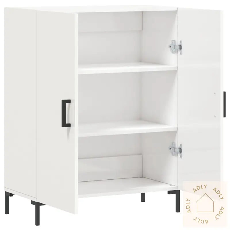 Skjenk Høyglans Hvit 69,5X34X90 Cm Konstruert Tre