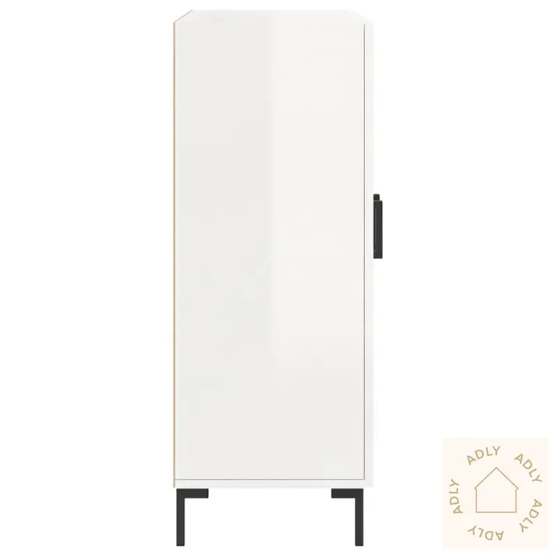 Skjenk Høyglans Hvit 69,5X34X90 Cm Konstruert Tre