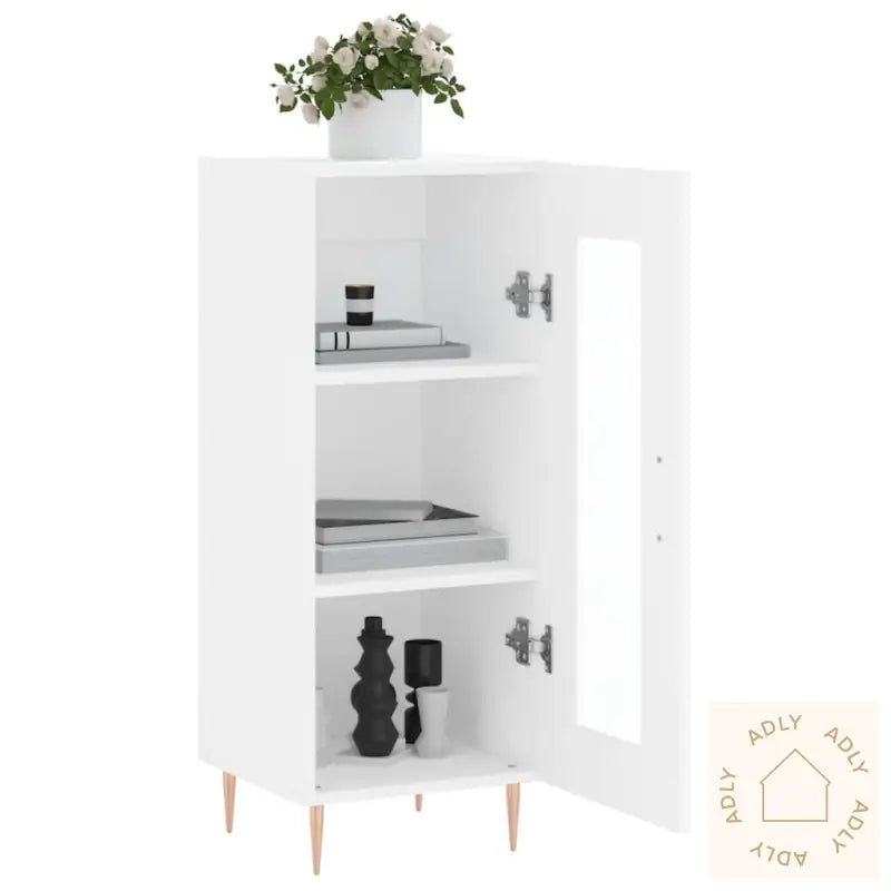 Skjenk Hvit 34,5X34X90 Cm Konstruert Tre