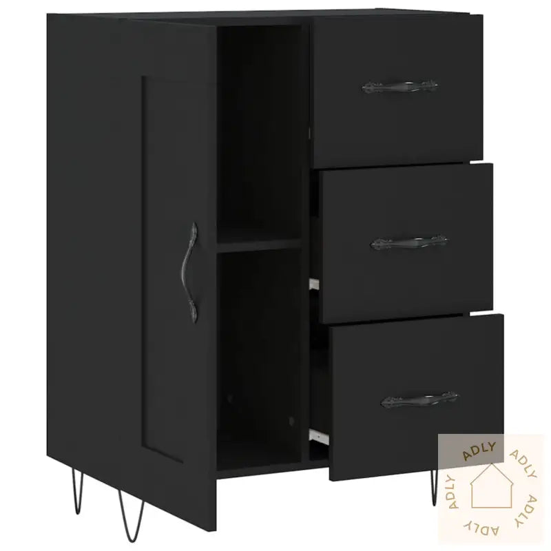 Skjenk Svart 69,5X34X90 Cm Konstruert Tre