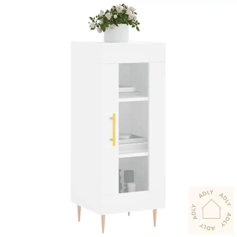 Skjenk Hvit 34,5X34X90 Cm Konstruert Tre