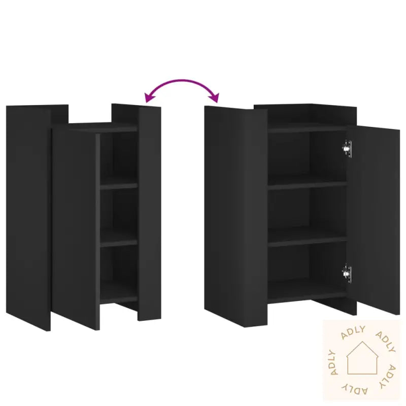 Skjenk Svart 45X35X75 Cm Konstruert Tre