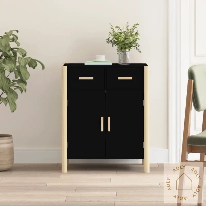 Skjenk Svart 62X38X75 Cm Konstruert Tre