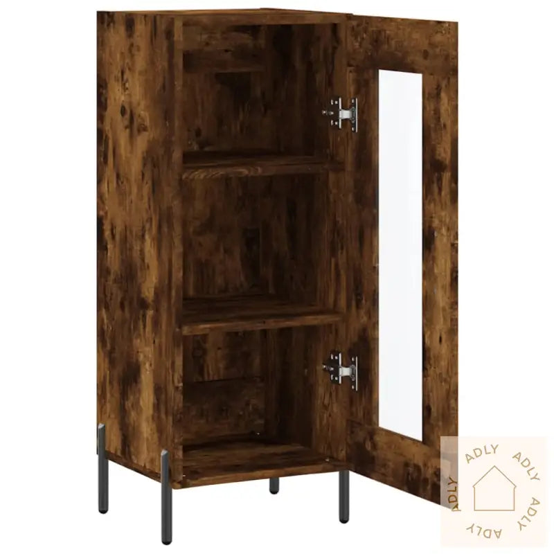 Skjenk Røkt Eik 34,5X34X90 Cm Konstruert Tre