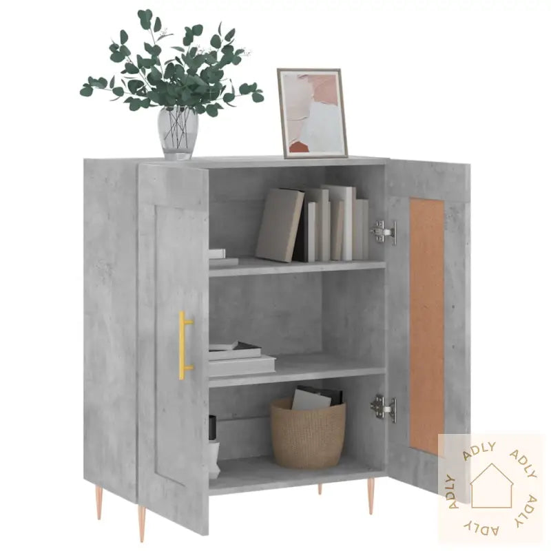 Skjenk Betonggrå 69,5X34X90 Cm Konstruert Tre