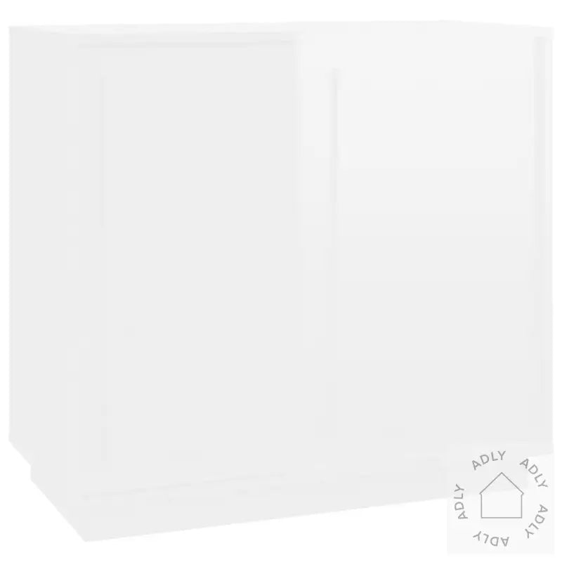 Skjenk Høyglans Hvit 80X34X75 Cm Konstruert Tre