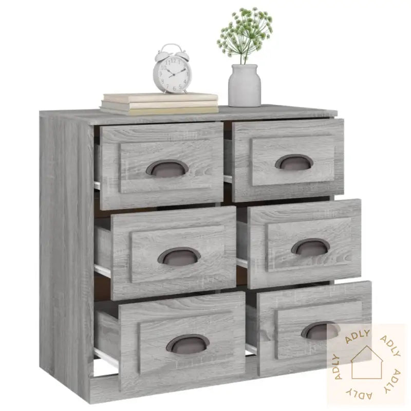 Skjenk Grå Sonoma 70X35,5X67,5 Cm Konstruert Tre