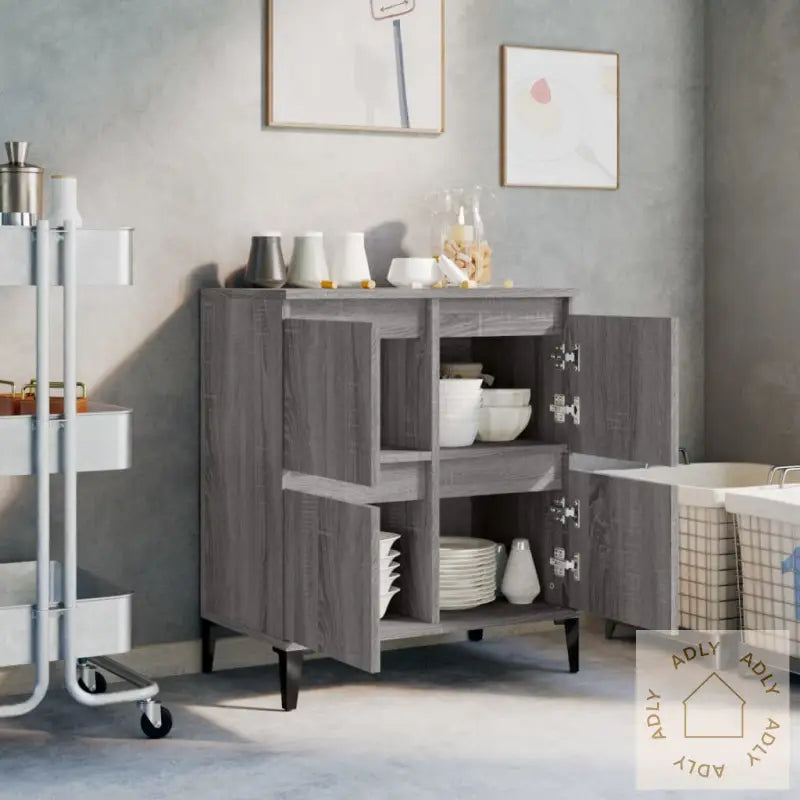 Skjenk Grå Sonoma 60X35X70 Cm Konstruert Tre