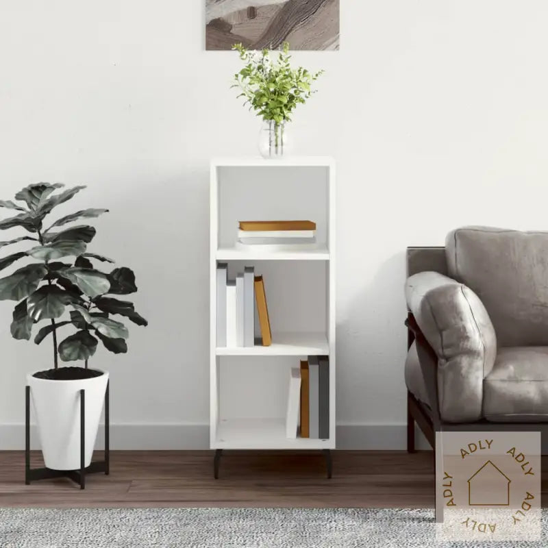 Skjenk Hvit 34,5X32,5X90 Cm Konstruert Tre