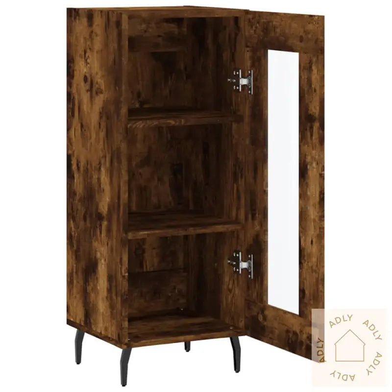 Skjenk Røkt Eik 34,5X34X90 Cm Konstruert Tre