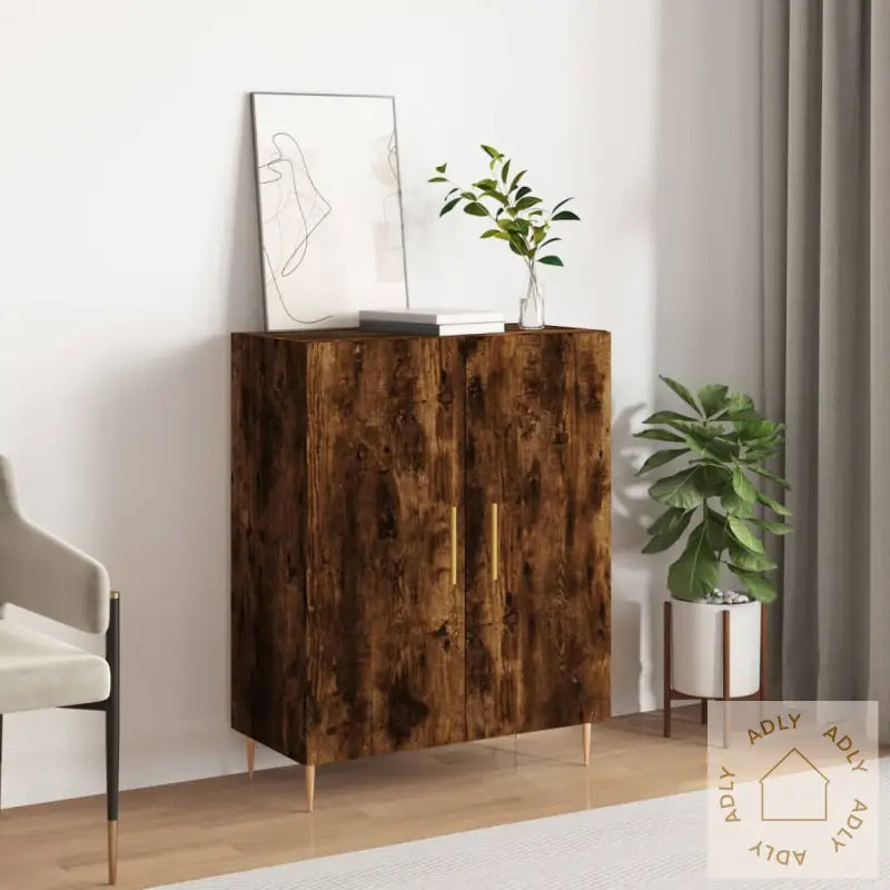 Skjenk Røkt Eik 69,5X34X90 Cm Konstruert Tre