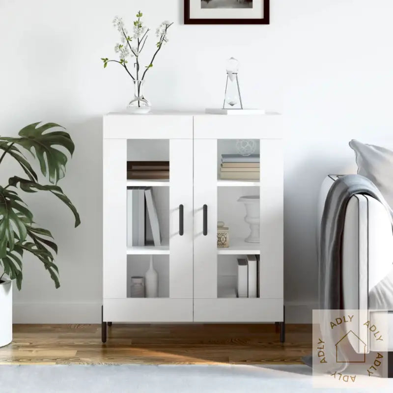 Skjenk Hvit 69,5X34X90 Cm Konstruert Tre