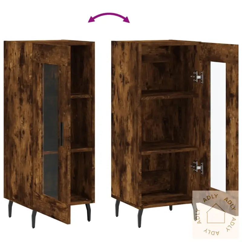 Skjenk Røkt Eik 34,5X34X90 Cm Konstruert Tre