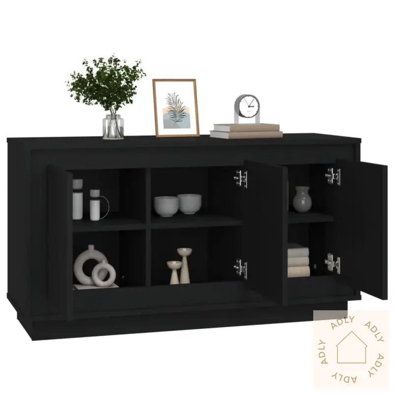 Skjenk Svart 102X35X55 Cm Konstruert Tre