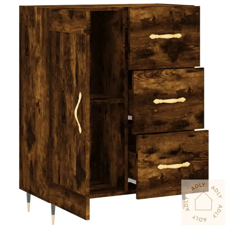 Skjenk Røkt Eik 69,5X34X90 Cm Konstruert Tre