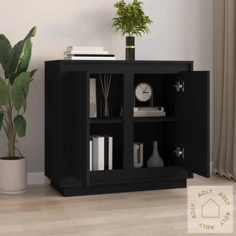 Skjenk Svart 80X34X75 Cm Konstruert Tre