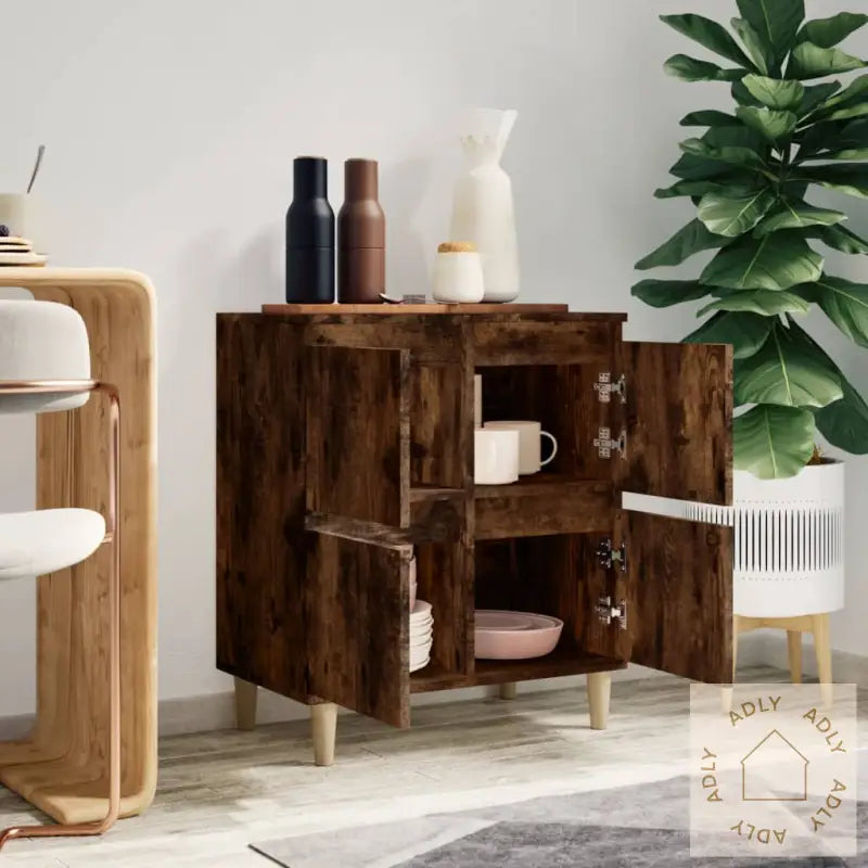 Skjenk Røkt Eik 60X35X70 Cm Konstruert Tre