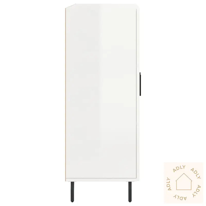 Skjenk Høyglans Hvit 69,5X34X90 Cm Konstruert Tre