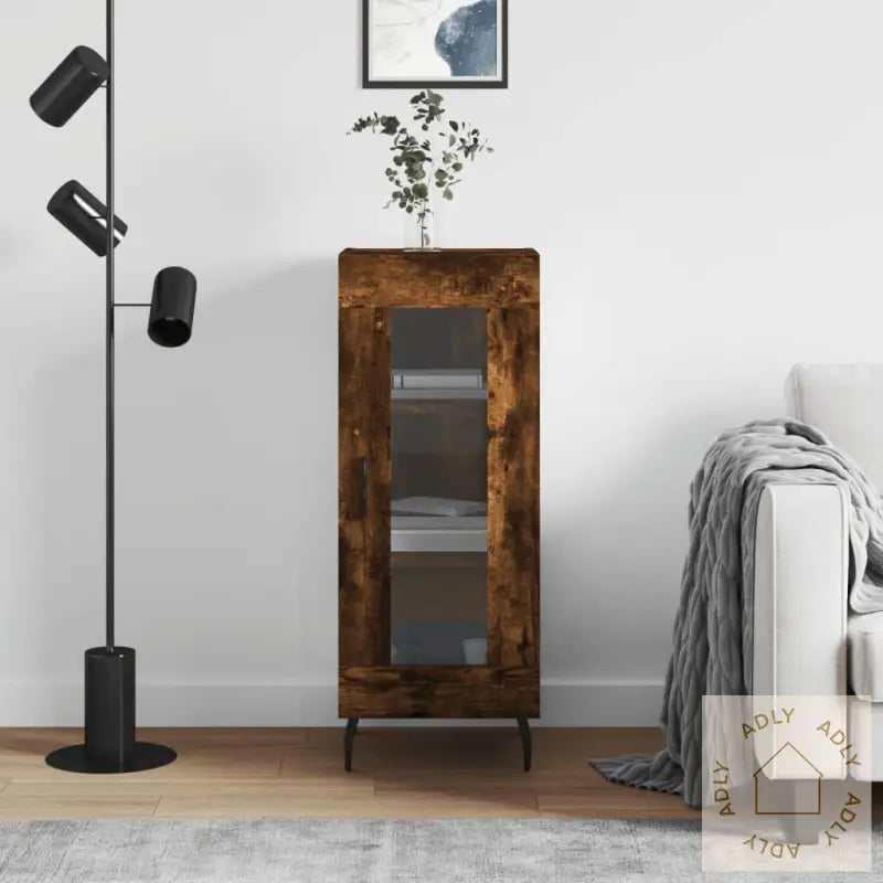 Skjenk Røkt Eik 34,5X34X90 Cm Konstruert Tre