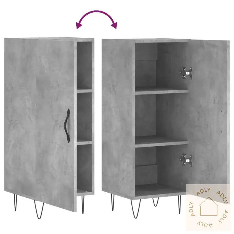 Skjenk Betonggrå 34,5X34X90 Cm Konstruert Tre