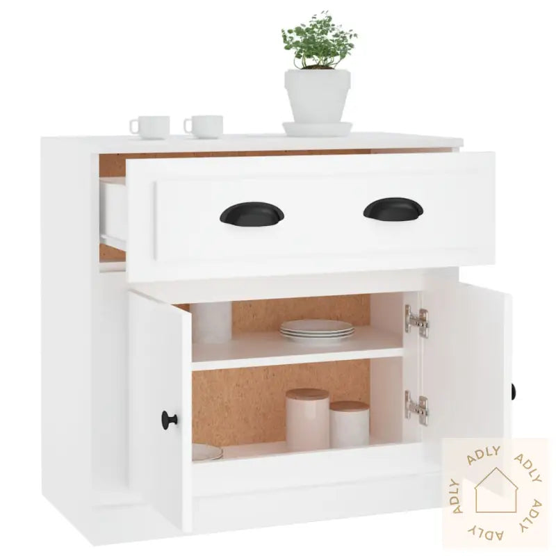 Skjenk Hvit 70X35,5X67,5 Cm Konstruert Tre