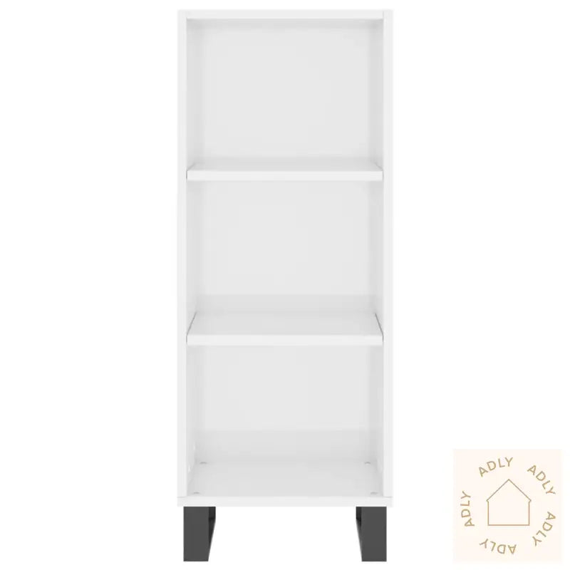 Skjenk Høyglans Hvit 34,5X32,5X90 Cm Konstruert Tre