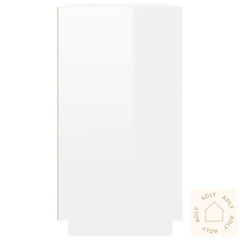 Skjenk Høyglans Hvit 80X34X75 Cm Konstruert Tre