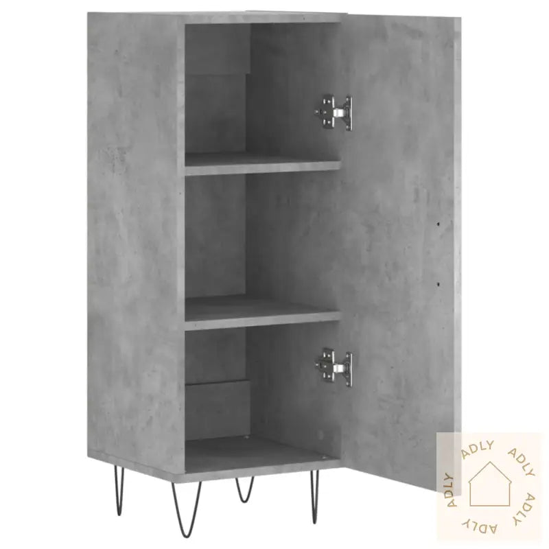 Skjenk Betonggrå 34,5X34X90 Cm Konstruert Tre