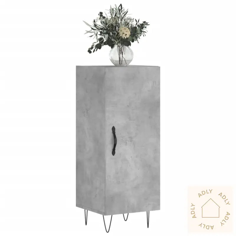 Skjenk Betonggrå 34,5X34X90 Cm Konstruert Tre