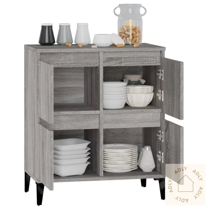 Skjenk Grå Sonoma 60X35X70 Cm Konstruert Tre